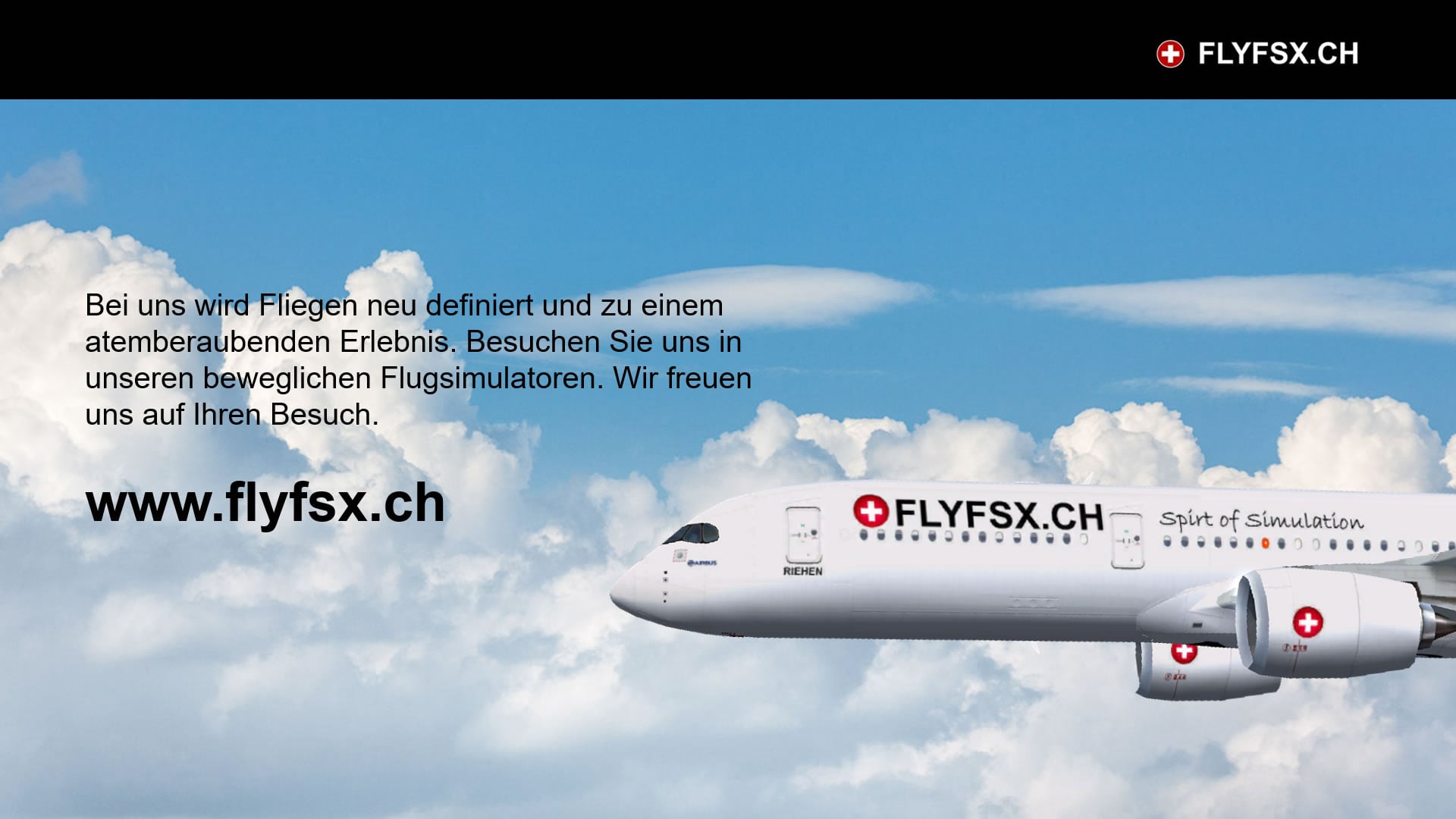 FLYFSX - Flugsimulator - Flight Simulator -  Rüchligweg 55 - 4125 Riehen - Basel - Baden - Aarau - Zürich - Schweiz - Lörrach - Freiburg - Deutschland. 